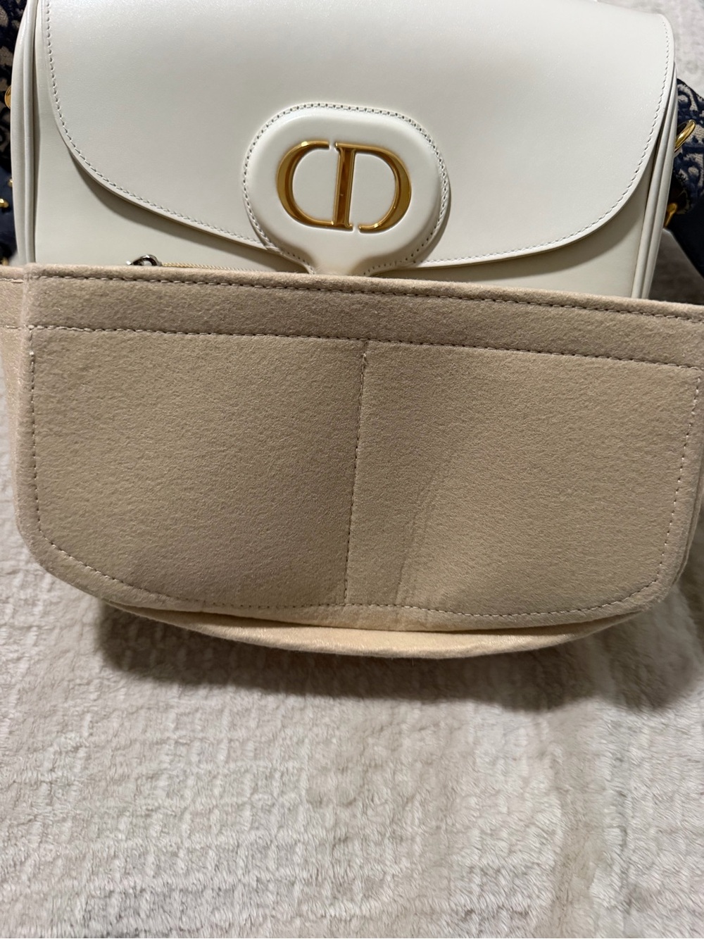 Dior Bobby Bag with Blue Dior Oblique Embroidered Shoulder Strap - Picture 8 of 11